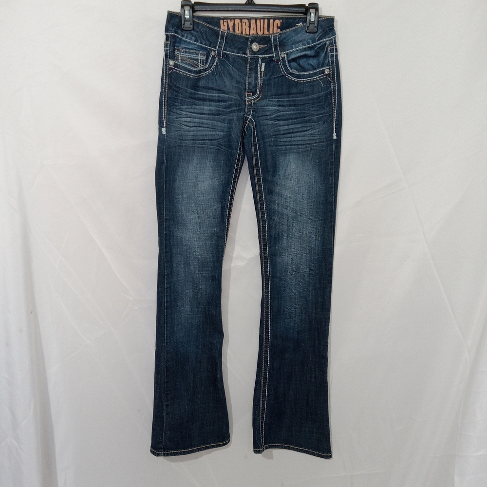 Hydraulic Jeans Women 5/6 Blue Lola Bootcut Mid Rise Y2K Western Moto